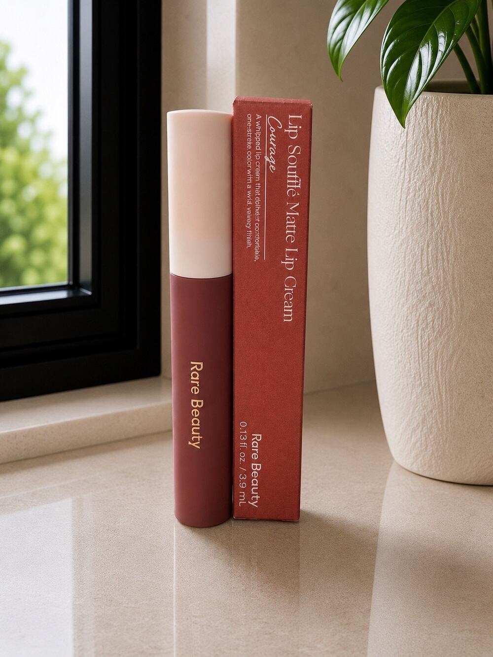 $20 Rare Beauty Lip Soufflé Matte Lip Cream Courage Full Size 3.9mL Soft Matte